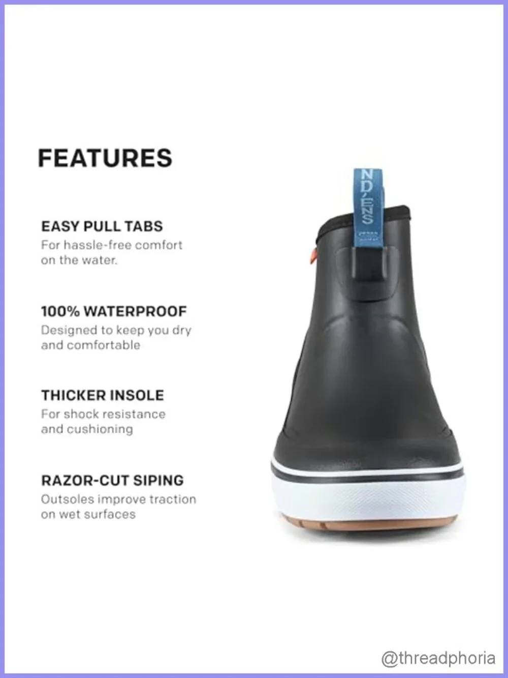 Waterproof Ankle Deck Boot Rain Boot Rubber Round Toe